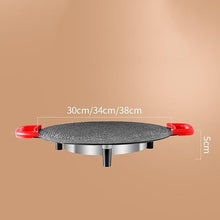 Round Barbecue Stove Household Electric Barbecue Pot Plate Smokeless Non-stick Grill(34CM)