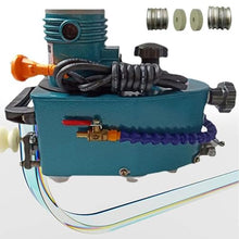 WEIZIIA Portable Small Glass Edger, Electric Glass Edging Machine, with 8 Diamond Wheels(6mm/8mm/10mm/12mm) & 2 Polishing Wheels, for Straight Round Bevel Edge Grinding and Polishing,Blue