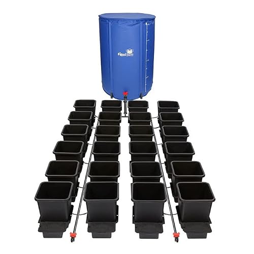AutoPot 24 Pot System (3.9 Gallon Plastic Pots) (*Includes AIRBASES & AIRDOMES) Self-Watering, Gravity-Fed Hydroponic System (24Pot - 3.9 Gallon - 105 Gallon FlexiTank)