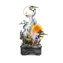 Floor Water Fountain Rockery, Flowing Water Landscape Circular Ornaments Feng Shui Wheels, Wealth Attracting Fountains Light Luxury Living Rooms Floor Decorations Water Fountain Garden Waterfall