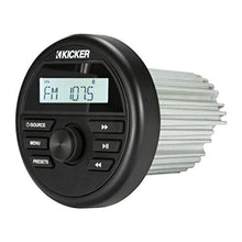 KICKER Marine Gauge Style Bluetooth AM/FM Receiver with 6-Channel Amplifier & 6X 6.5" 300W Multicolor LED Tower Speakers (White)