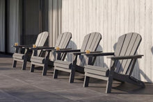 Patio Kingdom Folding Adirondack Chairs Set of 6 with Cup Holders, Heavy Duty HDPE Plastic Outdoor Chairs, Weather Resistant Heavyweight Patio Furniture Set for Deck, Fire Pit, Backyard, Gray