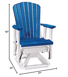 American Furniture Classics OS Home and Office Model 510BW Fan Back Swivel Glider in Blue and White