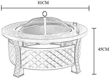 SLGGPJBU Outdoor Fire Pit Large Bonfire Wood Burning Patio & Backyard Firepit for Outside with Round Spark Screen, Fireplace Poker and Metal Grate