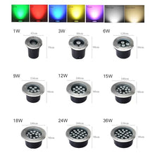 QICBYING 6PCS Landscape Lights - Outdoor Buried Lights, AC85-265V IP66 Waterproof Recessed LED Spotlight, Round Ground LED Spotlight, for Villas Stair Step Lawn Lighting(Green,36W)