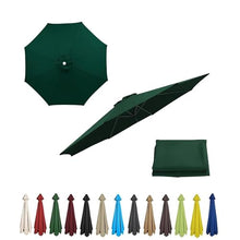 GAZOGJ 9Ft Outdoor Market Umbrella Replacement Canopy Cover - Uv Protective Parasol Fabric - Green 300Cm Canopy for Patio Garden Beach - Durable 6-Rib Design,Green-270cm/8.9ft