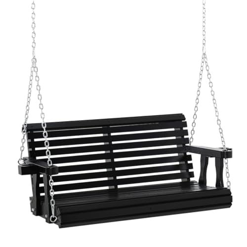 Heavy Duty Swing Chair Bench with Hanging Chains, Hanging Bench Tree Swing,2-seat Swing Chair Bench Porch Swing Chair Outdoor Patio Porch Swing Seat, Hanging Swing Seat Hanging Tree Swing for Garden
