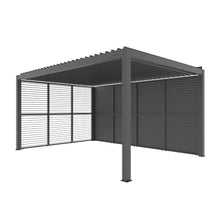 ALEKO Aluminum Pergola Privacy Wall Panel for ALEKO Titan 12x16 Pergolas, Adjustable Louvered Privacy Screen, Powder-Coated Aluminum Alloy Construction, Dark Gray
