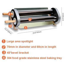 Outdoor Solar Cooker, Portable Sun Oven, 70mm Large Diameter Double Vacuum Tube, Smokeless Solar Camping Grill, Light & Electricity Powered, Reusable Survival Gear