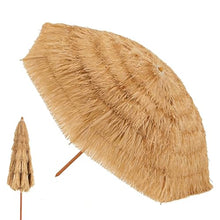 FCZVWPR Portable Tropical Straw Shade, Outdoor Large Round Umbrella, Adjustable Height, For Garden, Pool, Backyard, Beach, Camping(1.6m/5.2ft)