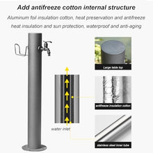 Freestanding Garden Water Column Outdoor Water Column,304 Stainless Steel Vertical Garden Water Column with Floor Mount Tap Frost Proof Hydrant Fountain for Outdoor Yard, D-Height 86cm*Diameter 5cm