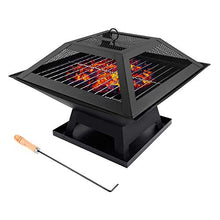 Fire Pit Outdoor Wood Burning Firepit, 18 Inch Firebowl with Fireplace Poker Waterproof Fabric, for Picnic d