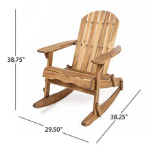 Great Deal Furniture Outdoor 5 Piece Acacia Wood Adirondack Rocking Chair Set with Fire Pit Natural Stone + Natural