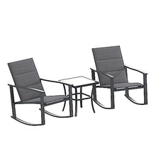 Flash Furniture Rocking Chair Bistro Set, Black, 3-Piece Set