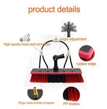 Water Fed Brush, 10M Poles Solar Panels Window Cleaning Brush Telescopic Pole with 50cm Brush Head&Brass Connector Switch& 3 Three-Way Split Joints Pure Water for Window Cleaning