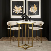 Mercana Tanner Marble & Gold Metal Bistro Table