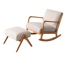 IIPOSAQQ Single Rocking Chair Smooth Rocking Motion Solid Wood Handrail Single Furniture Lounge Chair with Footrest Suitable for Terrace Living Room