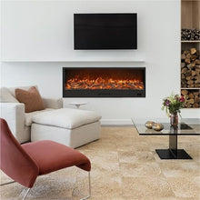 Atomized Fireplace Fireplaces Heater, Realistic Flame Recessed Fireplac for Home and Office Decor Black Household(Small)