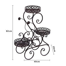 MIIKHI 3-Layer Wrought Iron Flower Stand Floor-Standing Metal Plant Frame Outdoor Balcony Plant Pot Rack Decoration