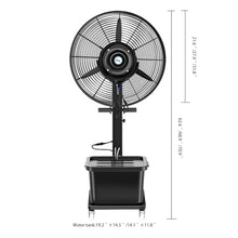 ZTYGXMB Industrial Misting Fans for Outside, Pedestal Oscillating Cooling Fan, 3 Speeds, with 11 Gal Tank, Rapid Cooling 3°-12°C, High-Velocity Patio Standing Spray Fans D21.6''*H62.6''