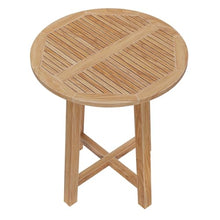 Modway Wellspring Outdoor Round Teak Wood Bar Table in Natural