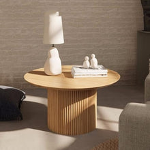 WGTYOA Round Tea Table Balcony Side a Few Small Family Living Room Ash Wood Wabi-sabi Wind Log