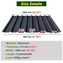 Customizable Metal Roofing Panels with Polycarbonate Fill - Windproof Insulated Roof Sheets for Gazebo, Terrace, Balcony Canopy (L-1.4m/4.6ft)(L- 1.5m/4.9ft)