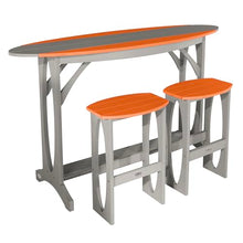 Bahia Verde Shoreline 3-Piece Bar Height Balcony Set, Cove Gray with Citrus Orange