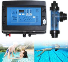 QIUFANGM Salt Water Pool Chlorinator System, 15/20/30/50 g/h Saltwater, Cell Suitable for 25000 Gallon Pools, Chlorine Generator for Home,50g/h(50g/h)