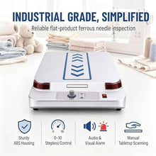 Desktop Needle Detector with High Sensitivity,Finds Ferrous Metals ≥1.2mm.10-Level Sensitivity, ABS Housing, Audible Visual Alarm, for Textile Workshop Inspection