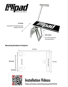 LilliPad Diving Board for Boat and Dock - Includes Board, Surface Mount, and Upgraded Textured Foam Surface (Silver Anodized Cool Gray/Dark Gray)