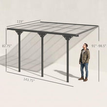 Outsunny 12' x 10' Outdoor Polycarbonate Pergola Hardtop Aluminum Gray