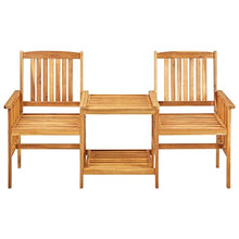 Molumvel Outdoor Bistro Set with Coffee Table and Cushioned Chairs, Solid Acacia Wood Furniture for Patio, Garden, Balcony, Deck, Cream