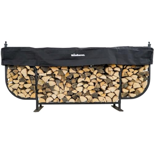 Woodhaven Courtyard Outdoor Firewood Rack With Cover (9 Foot)