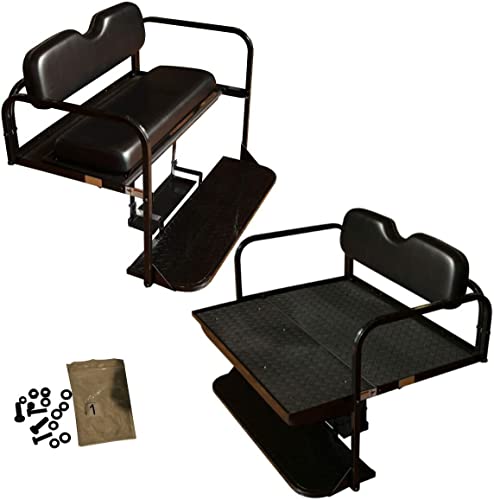 Performance Plus Carts Yamaha Golf Cart Flip Folding Rear Seat Kit Black