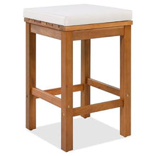 XITPEYEZY 5 Piece Outdoor Acacia Wood Bar Set with 4 Cushioned Stools
