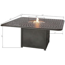 Darlee Signature 64 X 64 Inch Propane Fire Pit Dining Table Antique Bronze