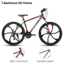 HH HILAND Hiland Mountain Bike, 3/6/Multi-Spokes, Shimano 21 Speeds Drivetrain, Aluminum Frame 26 Inch Wheels, Disc-Brake Bike for Men Women Men's MTB Bicycle 6 Black