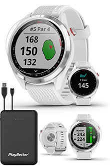 PlayBetter Garmin Approach S42 Golf GPS Watch Silver/White