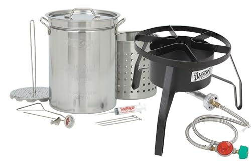 Bayou Classic Propane Turkey Fryer Kit - Burner and 32qt Stainless Steel Pot