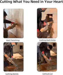 Handheld Brushless Electric Concrete Chainsaw - Diamond Chain Wall Cutter with Water-Fed Dust Suppression, Includes 2 Chains and 2 Guide Bars(Size:480)