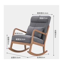 OUTIFUOSSR Rocking Lounge Chair, Leisure for Living Room, Bed, Solid Wood Frame, Waist Pillow(High Back Grey)