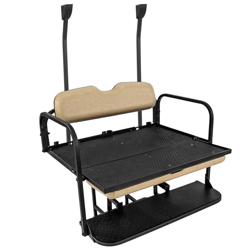 Gusto Club Car Precedent Golf Cart Flip Folding Rear Back Seat Kit Black