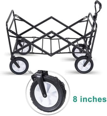 DUANZEYUQA Folding Garden Wagon Cart Outdoor Park Foldable lity Wagon Picnic Camping Cart for Outdoor/Festivals/Camping