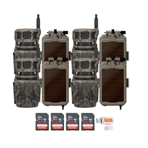 Stealth Cam Revolver 36MP 360-Degree Cellular Trail Camera Bundle with Solar Panel, Memory Cards & Card Reader
