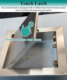 WAMVZYX Stainless Steel BBQ Grill Access Door 4x4 6x6 20x14 24x30 30x30 32x32, Push to Open Access Panel Bathroom/Outdoor Kitchen Inspection Door(20x30in/50x75cm)