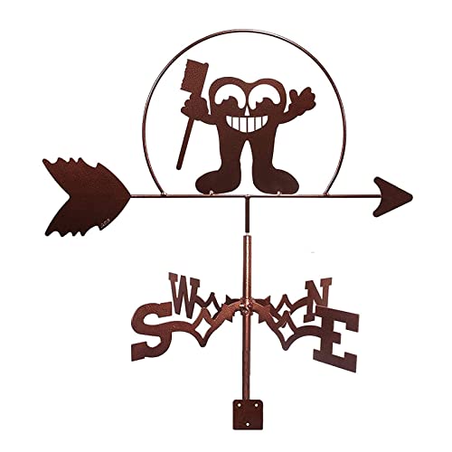 Weathervane Metal Weather Vanes with Teeth Fisherman Motorcycle Wind Direction Indicator Weather Vane Roof Weathervane for Roof Yard Wind Vane Measuring Tool (Airplane) (Teeth)