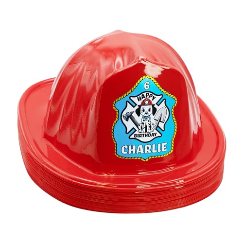 Kenco Kids Customizable Plastic Firefighter Hats Red