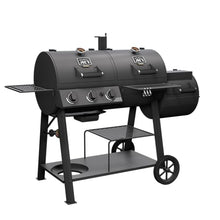 Oklahoma Joe's Canyon Deluxe Charcoal and Propane Gas Combination Smoker and Grill Black