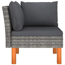 HEFZGDB 3 Piece Patio Lounge Set Poly Rattan and Solid Eucalyptus Wood Front Porch Furniture Outdoor Patio Furniture Set Outdoor Furniture Suitable for Gardens, Pools and patios.